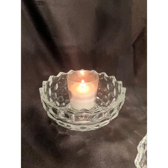 Vintage Round Cubist Clear Glass Fairy Lamp - Picture 6 of 12